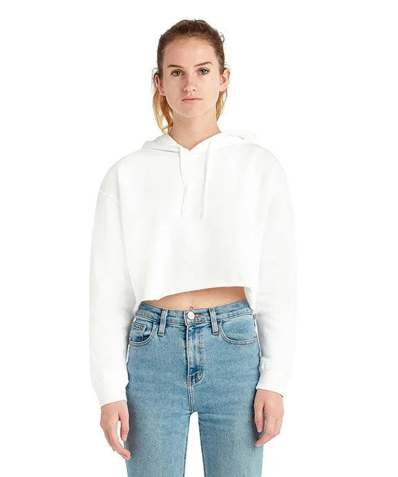 LS12000 - Lane Seven Ladies Cropped Fleece Hoodie | White