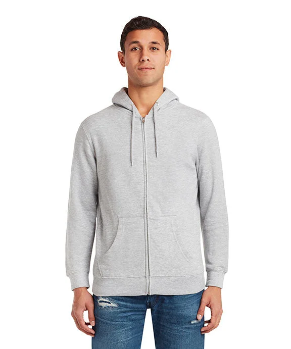 LS14003 - Lane Seven Unisex Premium Full-Zip Hooded Sweatshirt | Heather Grey