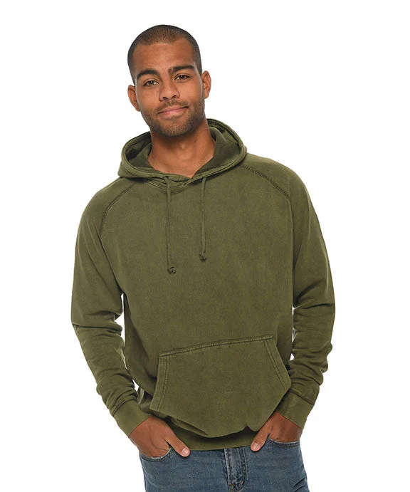 LST004 - Lane Seven Unisex Vintage Raglan Hooded Sweatshirt | Vintage Olive