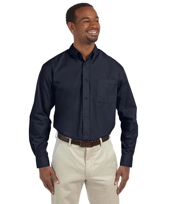 M510 - Harriton Mens Essential Poplin Shirt | Navy