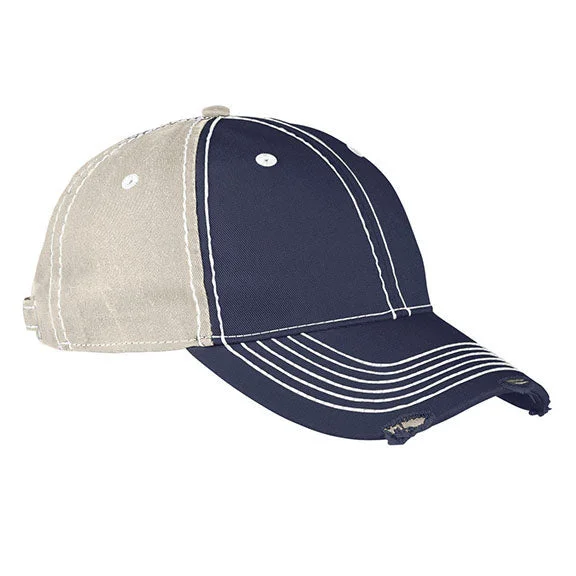 RM102 - Adams Adult Distressed Rambler Cap | Navy/Khaki