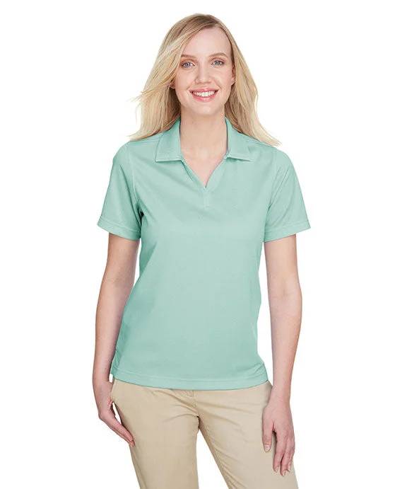 UC102W - UltraClub Ladies Cavalry Twill Performance Polo Shirt | White/Jade