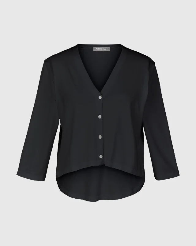 Essential Crop Cardigan, Black