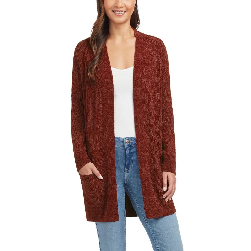 Matty M Women's Open Front Mid Length Soft Knit Chenille Cardigan