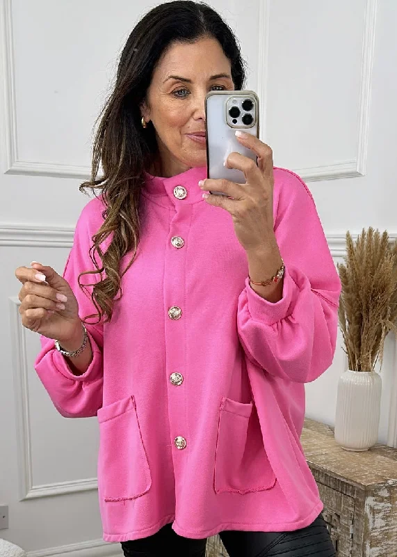 Mariana Pink Gold Button Cardigan