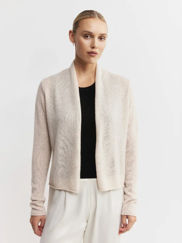 Essential Cashmere Featherweight Cardigan - Sand