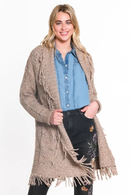 Camel Cardigan w/ Fringe