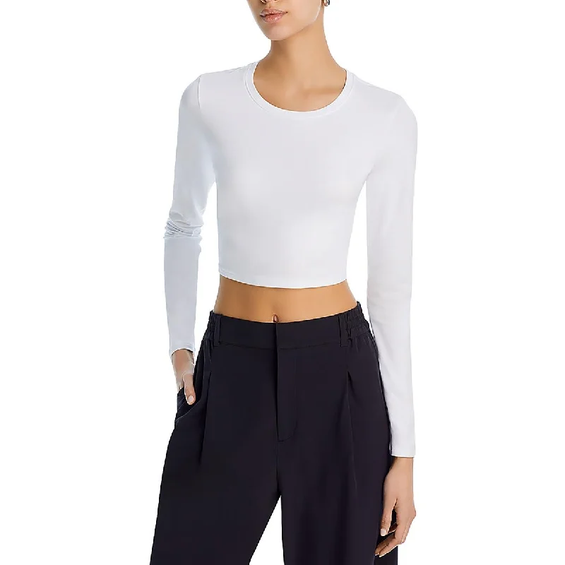 Alo Womens Crewneck Long Sleeve Cropped