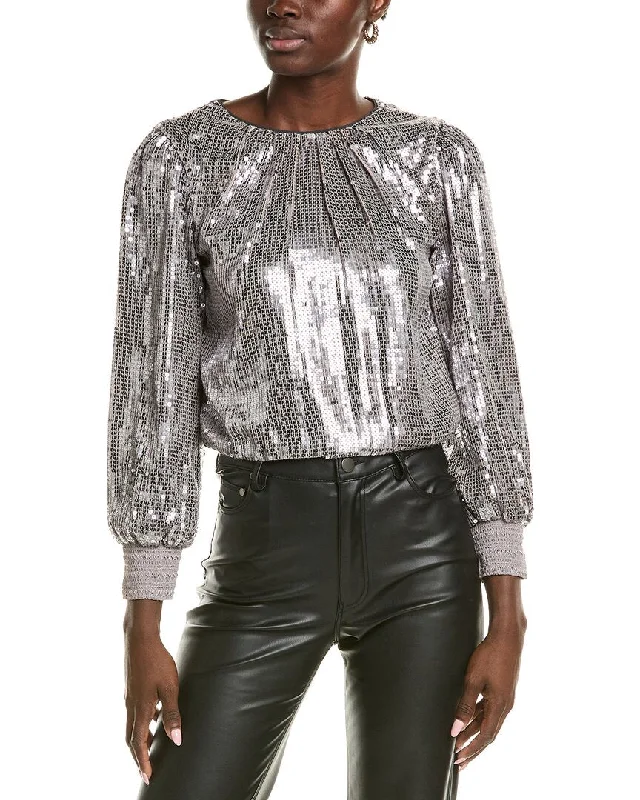 Alice + Olivia Avila Sequin Crop Top