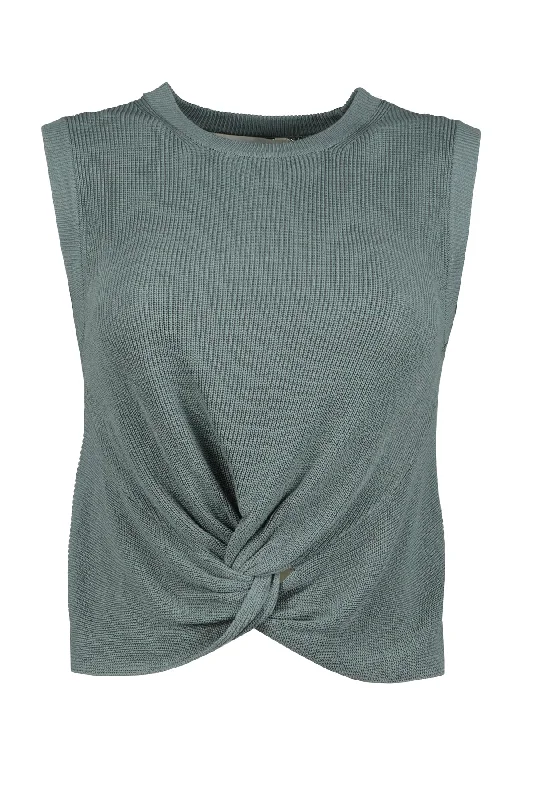 Bishop And Young The Butterfly Effect Bonita Crop Twist Sweater In Jade