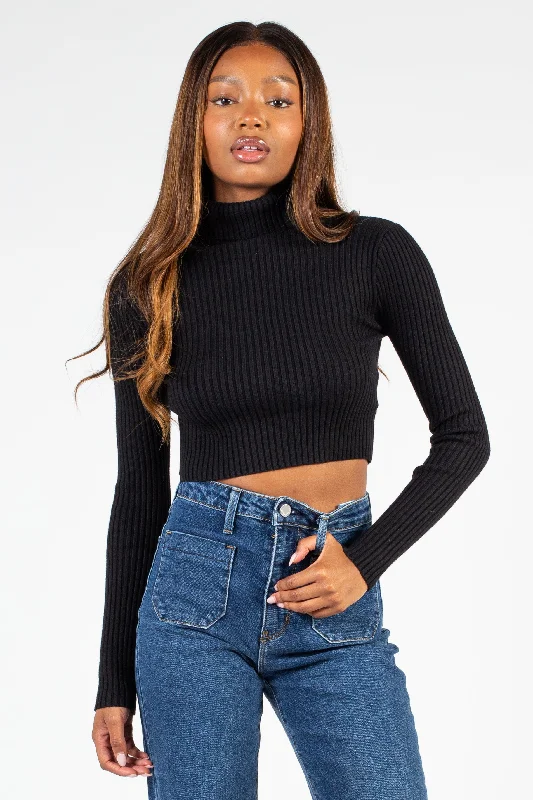 Georgina Ribbed Crop Turtleneck