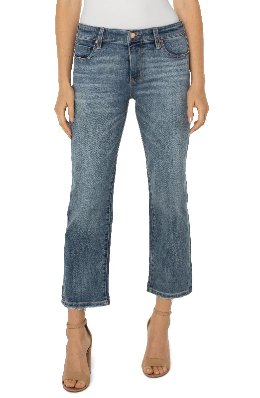 Liverpool Kennedy Crop Straight Leg Jean 27in Inseam In La Brea