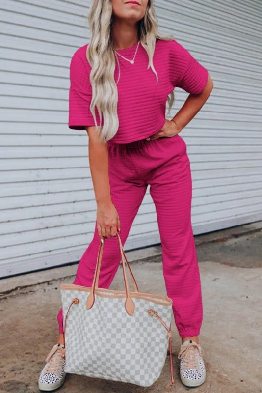 Belinda Cropped Tee and Jogger Set